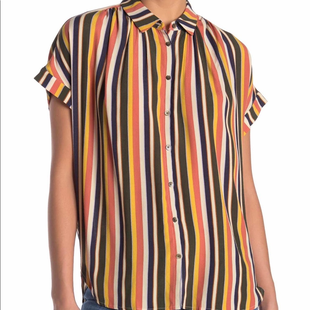 Madewell Central Drapey Blouse Halton Stripe